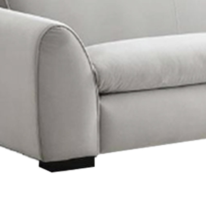Causeuse Sero, banquette rembourrée, velours gris clair moderne de 69 pouces, Gris clair