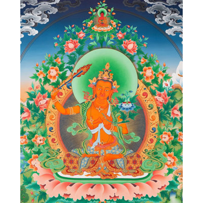 Arya Manjushree Yidam Of All The Great Master Scholars (Brocadeless Thangka)