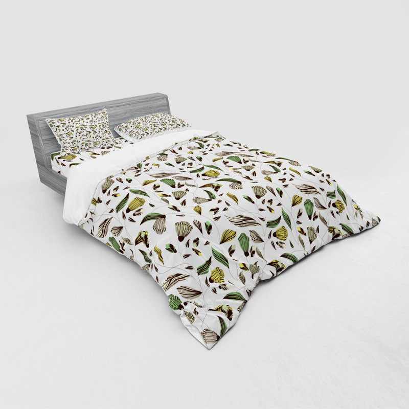 Ensemble de housse de couette beige / noir en microfibre Farmhouse, Housse de couette grand + 3 pièces supplémentair