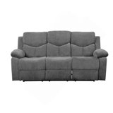 Kalen Grey Chenille Sofa W/ Drop Down Table