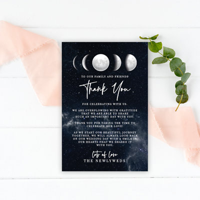 Coffret de 56 cartes de mariage Celestial Moon phase pour la réception de table, assiettes à dîner, famille, amis, paquet de 56