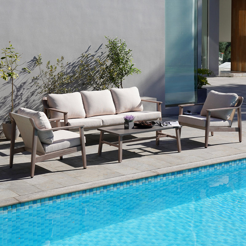 Arondell Aluminum 5-Person Outdoor Seating Group with Olefin Cushions