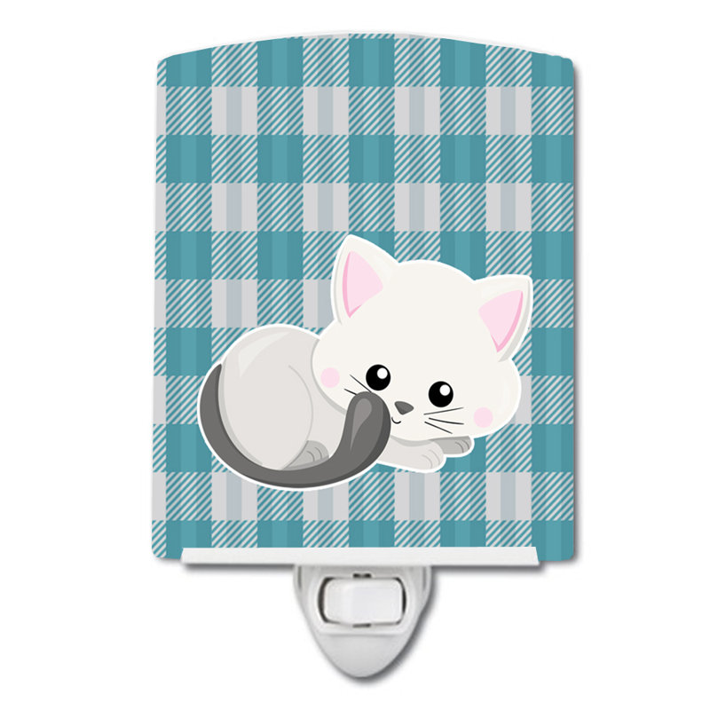 Éclairage de nuit en céramique chat