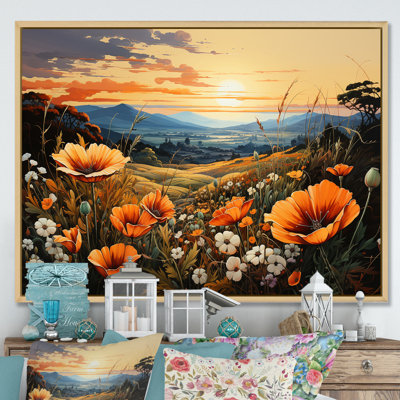 Radiant Golden Blooming Meadow I sur toile