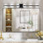 Luminaire de salle de bain minimaliste à DEL de 43 po avec abat-jour en acrylique sable cristal, luminaire mural décoratif à 6 lumières, convenant au miroir de meuble-lavabo-121058866