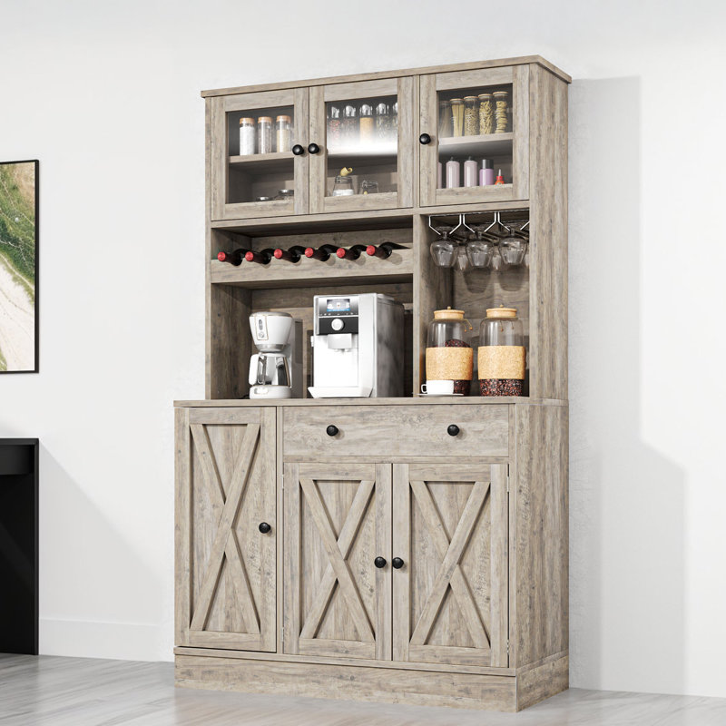 Armoire de rangement avec garde-manger Gracie Oaks, Bois de chêne
