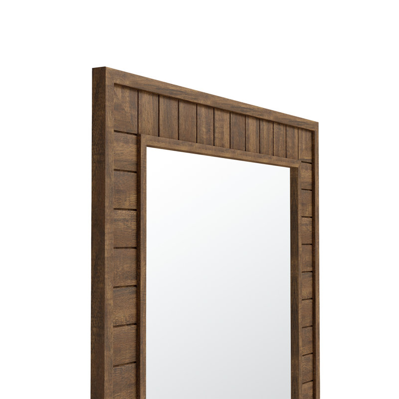 Miroir mural rustique rustique Farmhouse, Bois brun foncé