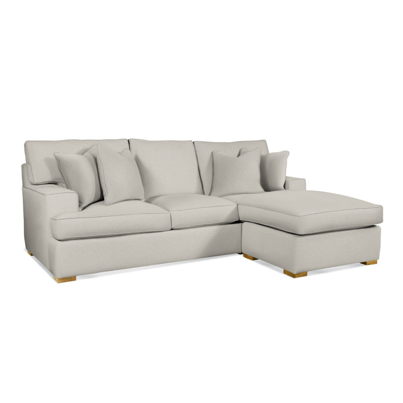 Sadie 97" Wide Reversible Sofa & Chaise with Ottoman, White Performance Fabric; 0851-94, Mineral