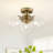 3 - Light Clear Shade Modern Sputnik Globe Semi Flush Mount