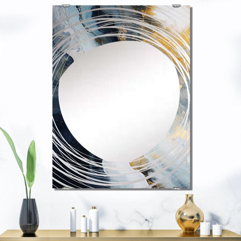 Hamiel - Miroir mural décoratif en marbre abstrait MIR137682, 40 po x 30 po