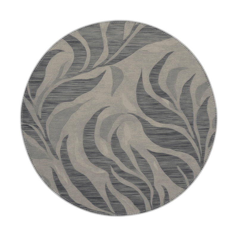 Tapis intérieur et extérieur gris Nature, Rond 5 pi