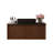 36" Single Bathroom Vanity with Marble Top, Brown Wood Base and Black Sink-1004751226