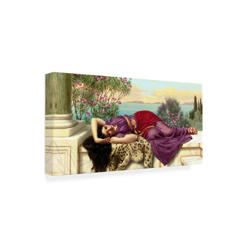«People Sweet Idlceur I» sur toile par John William Godward, H 24 po x l 47 po x P 2 po