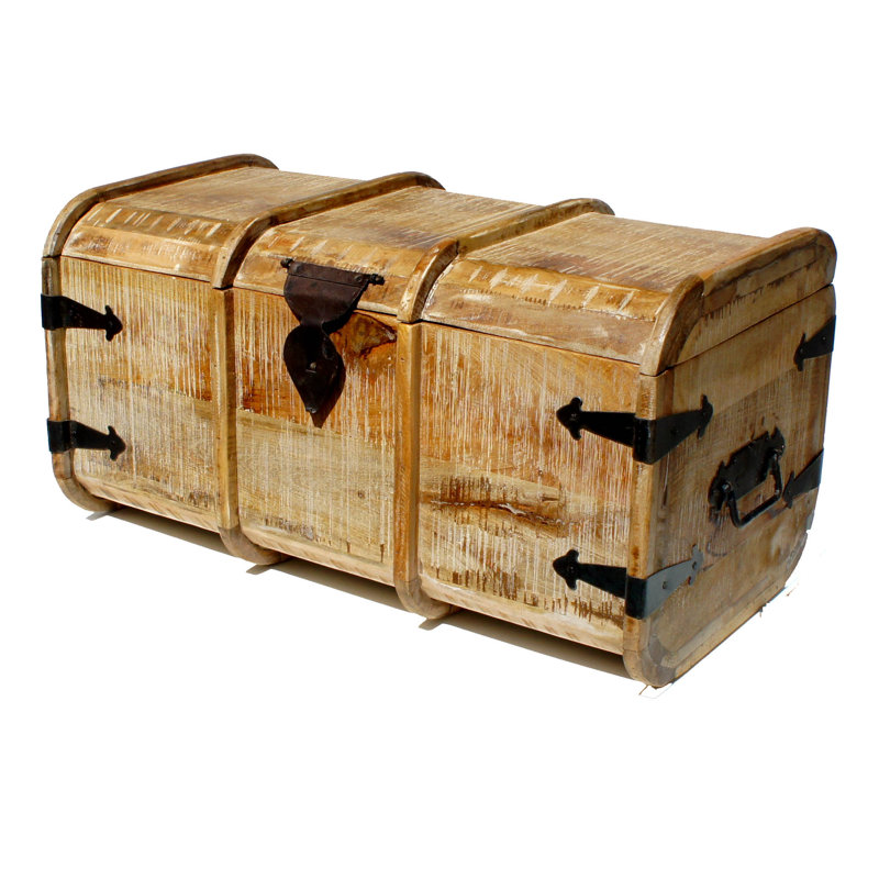 Biswas Solid Wood Block Coffee Table with Storage
