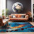 Giersz Performance Galaxy Blue/Yellow/Red Indoor&Outdoor Multi Area Rug-1259618973