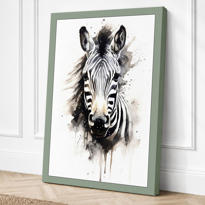 Striped Portrait Modern - Print, 30x20 - 76.2 x 50.8 cm, Sage Border