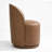Upholstered Modern Brown Faux Leather Barrel Swivel Side Dining Chair-111969095