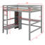 Lit mezzanine avec tablettes multifonctionnelles et bureau sous le lit-270674724