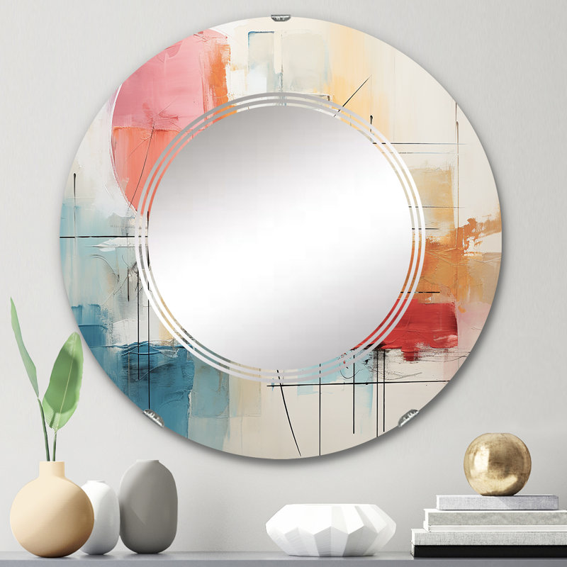 Lemland - Miroir mural moderne rond, 24 po x 24 po