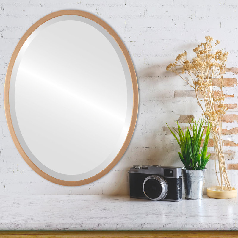 Javion Oval Mirror, 13.12" H x 17.12" W, Gold Spray