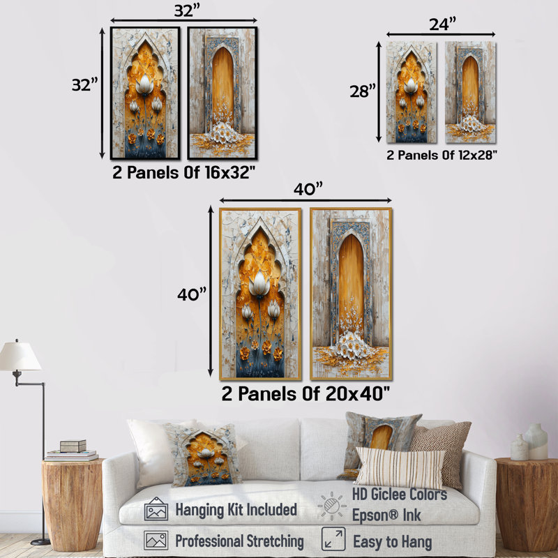 Ensemble de 2 pièces d'art mural d'Irlande, Turquie, Toile tendue, H 28 po x l 24 po