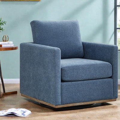 Chaises d'appoint pivotantes, chaise moderne en chenille bleue pour salon à la maison