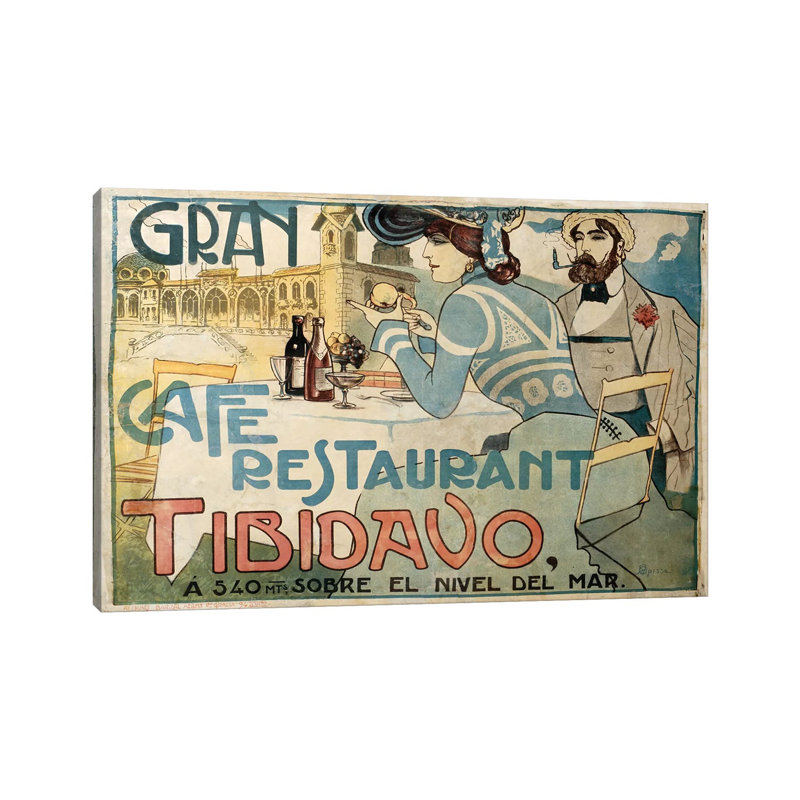 Gran Café Restaurant - Wrapped Canvas Print, 66.04 cm H x 45.72 cm W x 3.175 cm D
