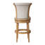 Chaise de bar pivotante de 30 po en tissu naturel et beige et en bois massif