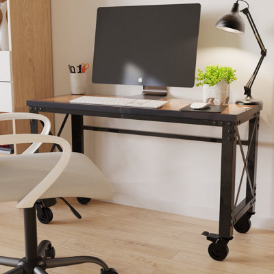 Solid Wood Steel Desk
