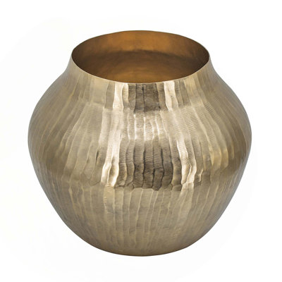 Golden Aluminum Chisel Flower Vase