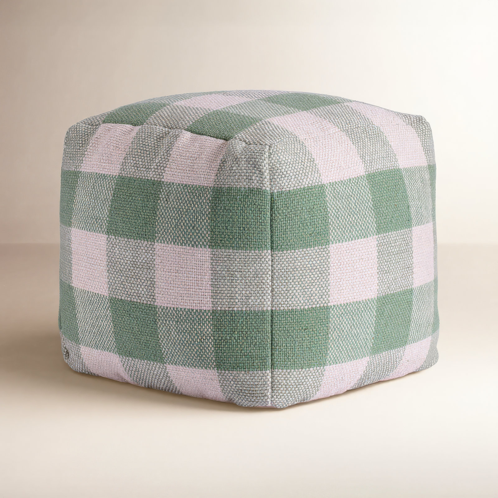 Guinda Upholstered Pouf, Green