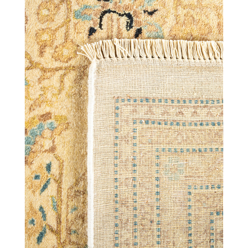 Tapis unique noué à la main ivoire 8 pi 2 po x 8 pi 9 po Keenan