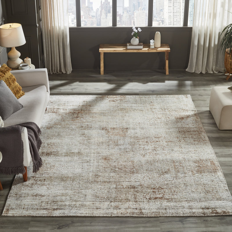 Elements Earthbound Mocha Handmade Area Rug, Rectangle 5'6" x 8'6"