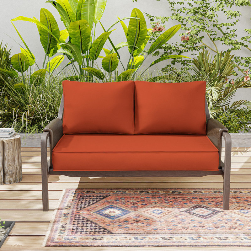 3-Piece Outdoor 5" Replacement Cushion Set Seat/Back Cushion，Only cushions, Orange