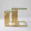 Ensemble de tables basses Gold (2 pièces) - plateau en verre trempé, structure en acier inoxydable - doré / transparent