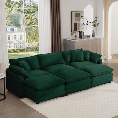 Canapé surdimensionné à coussin modulaire avec repose-pieds portatif