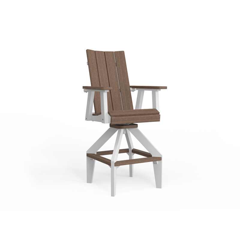 SOL Outdoor Bar Stool, Navy Blue, Brazilian Walnut