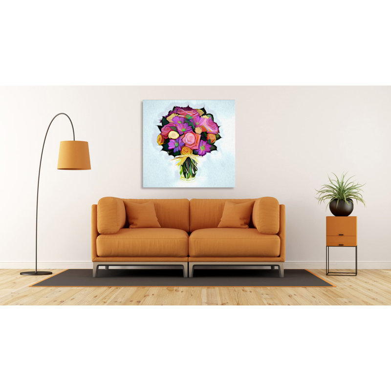 " Abstract Sunflower Bouquet 279 ", 48" H x 48" W x 1.5" D
