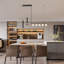  Luminaire suspendu pour îlot de cuisine 7 lumières DEL noires