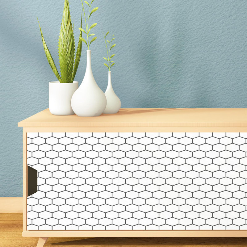 15cm W x 30.5cm L Aluminum Peel and Stick Mosaic Tile