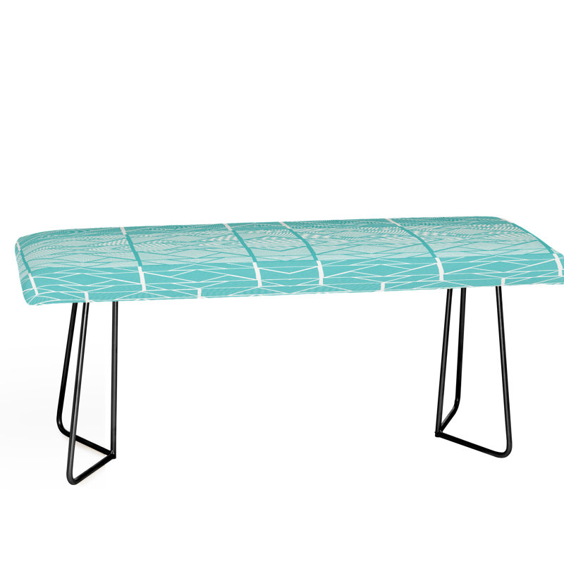 Banc rembourré Rudd, Noir / vert / géométrique