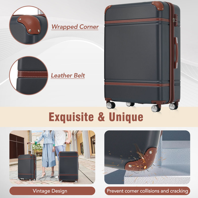 Ensemble de 3 valises à roulettes Hardshell avec valise TSA