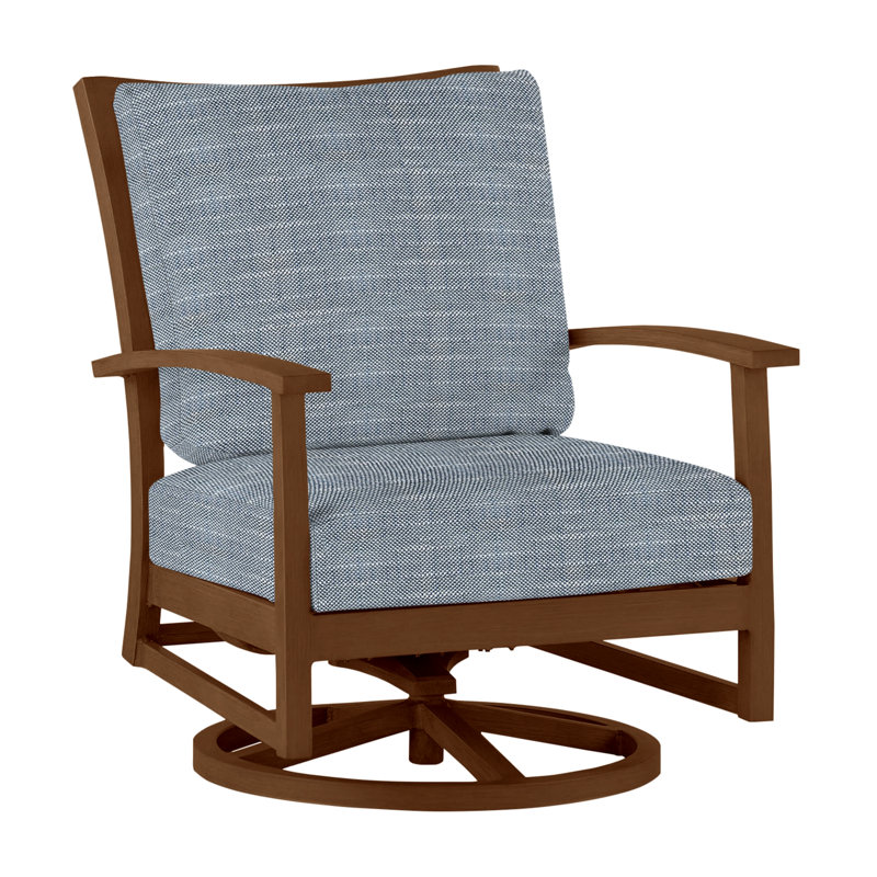 Charleston Patio Lounge Chair with Cushions, No Welt, Linen Dove, Charleston Aluminum #60 Oak