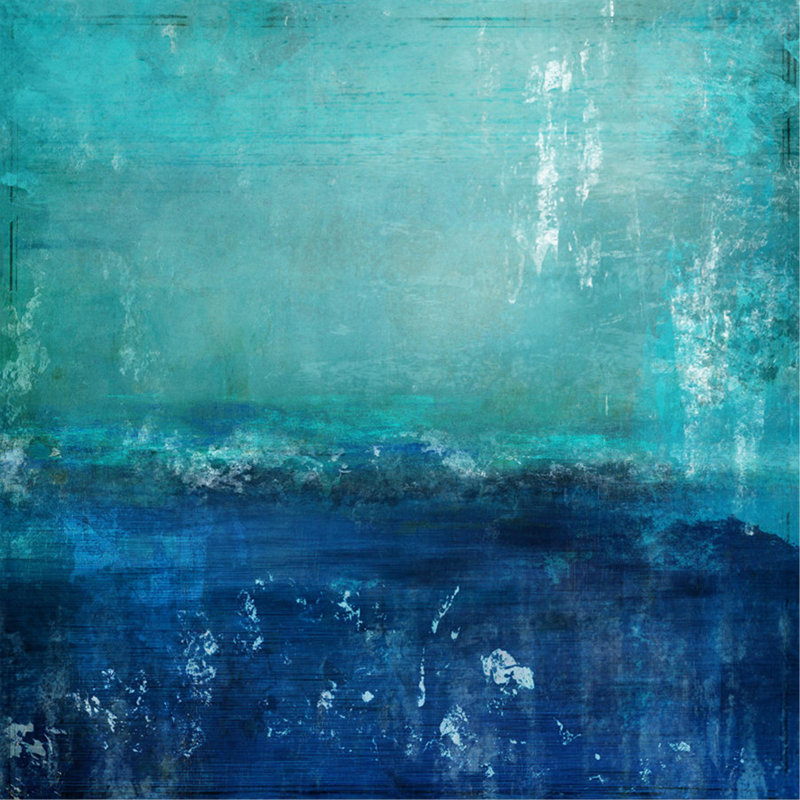 Chroma Horizons IV par Austin Beiv - Peinture, Gel coupé au couteau, H 30 po x l 30 po