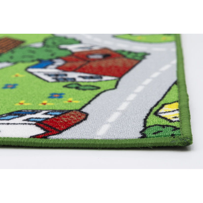 Tapis gris / vert Swanger, Rectangle 5 pi 1 po x 7 pi