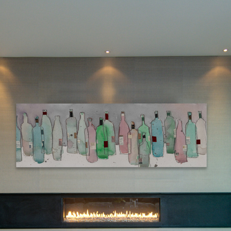 Wine Party III Print on Wrapped Canvas, 20" H x 60" W x 1.5" D