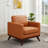 Khadeshia Mid-Century Modern Accent Chair, Lounge Chair, Armchair, Reading Chair with Leather/Mesh Upholstery and Birch Wood Legs-653491666
