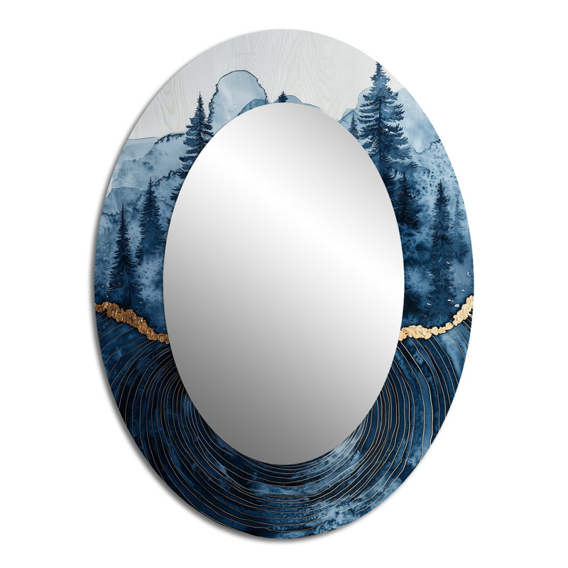 Miroir décoratif ovale en métal The Forest S, 40 po x 30 po