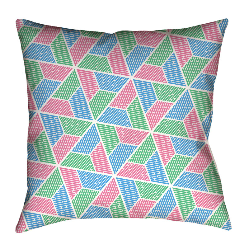 Katelyn Elizabeth Pillow Cover, 14" x 14", Pink/Blue, Spun Polyester