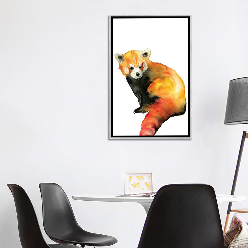 Art panda, Toile avec cadre argenté, H 40 po x l 26 po x P 1,5 po
